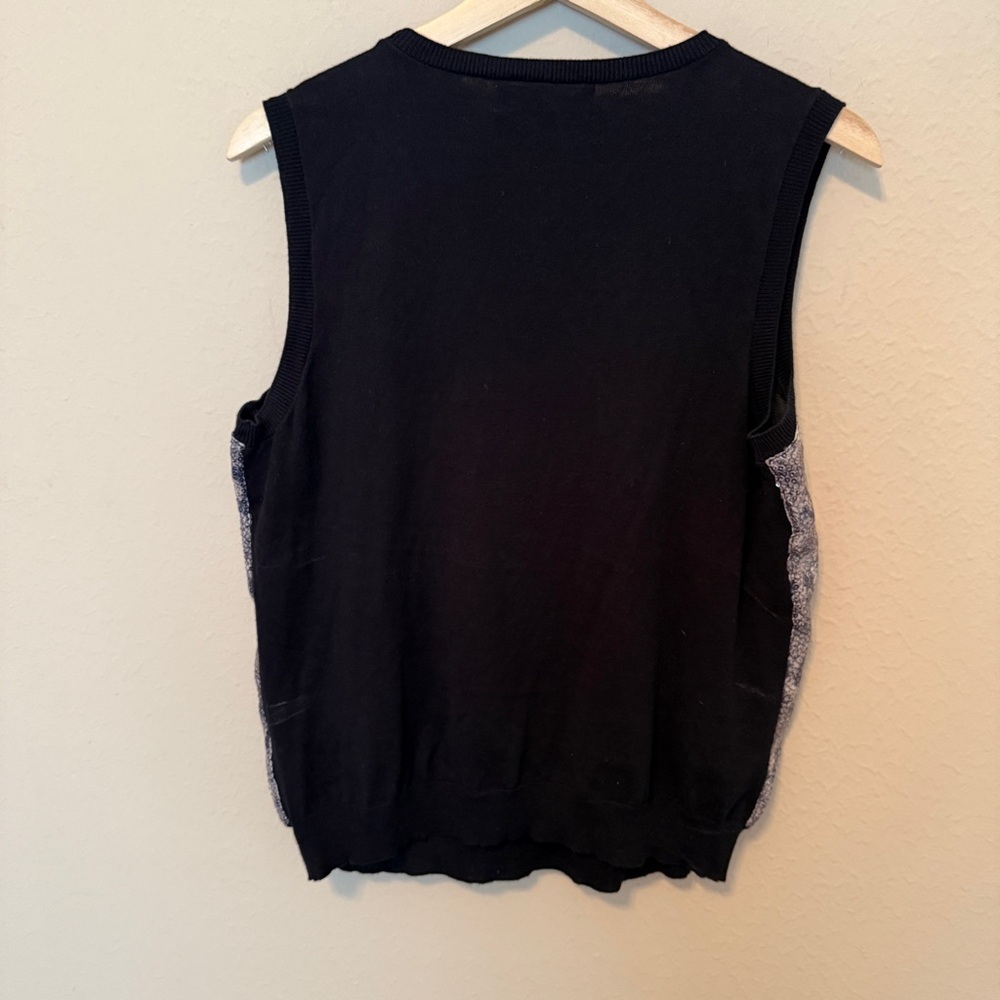 Jones New York L Brown snakeskin Animal Print Sequin Front Sleeveless Sweater - Picture 2 of 5